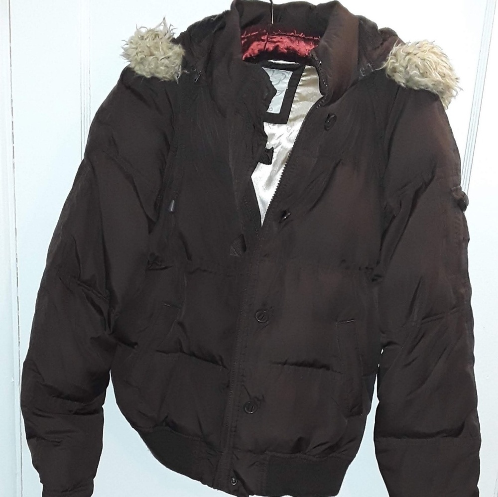 Down puffer hooded jacket
